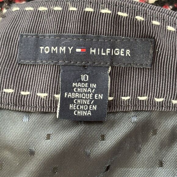 TOMMY HILFIGER Tweed Mini Skirt Blue Red Mix Lined - Picture 9 of 9